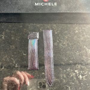 Purple snakeskin 18mm Michele watch band